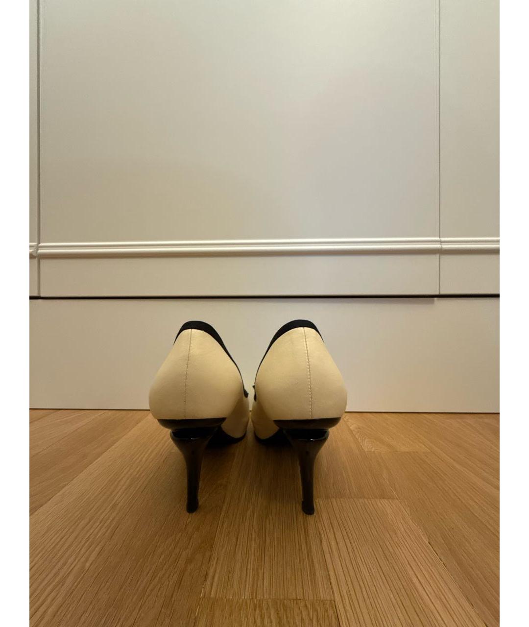 CHANEL Бежевые кожаные туфли, фото 4