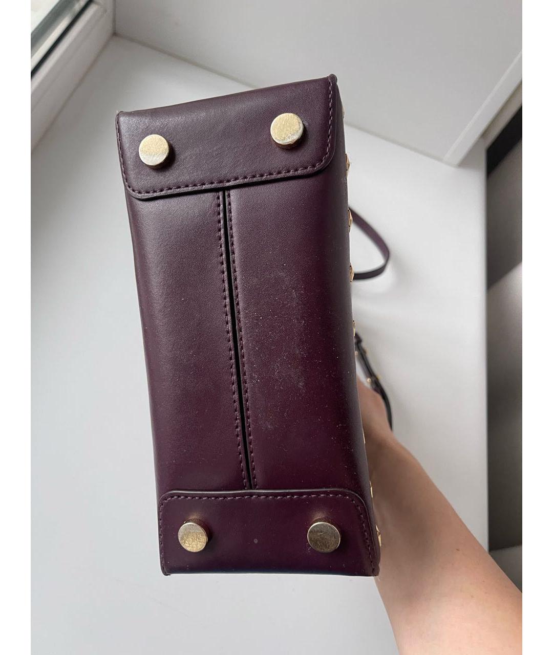 MICHAEL MICHAEL KORS Фиолетовая кожаная сумка через плечо, фото 5