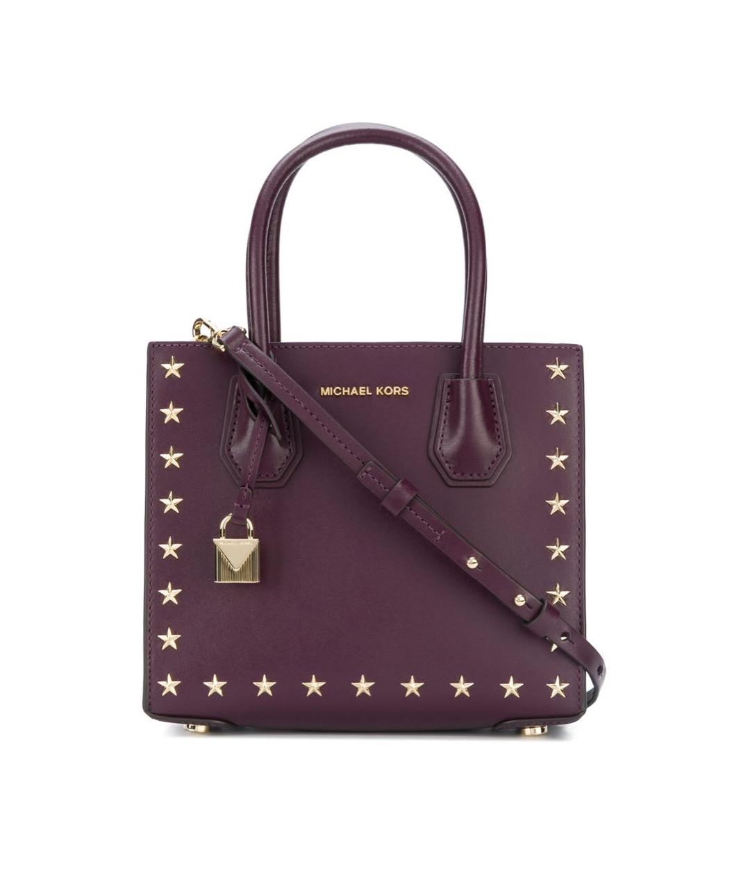 MICHAEL MICHAEL KORS Фиолетовая кожаная сумка через плечо, фото 8