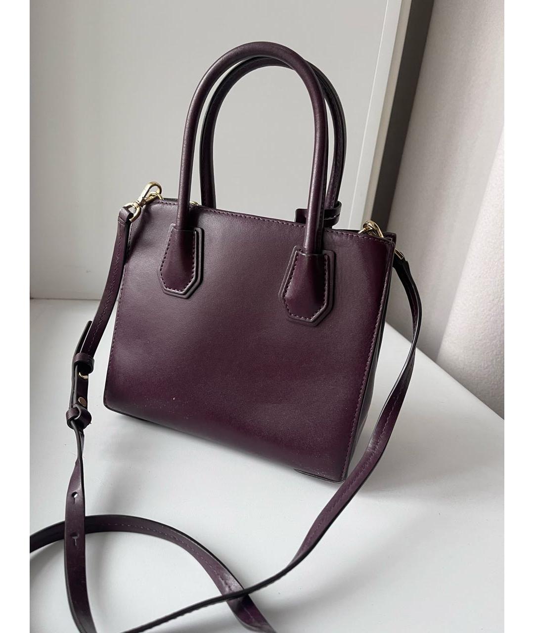 MICHAEL MICHAEL KORS Фиолетовая кожаная сумка через плечо, фото 3