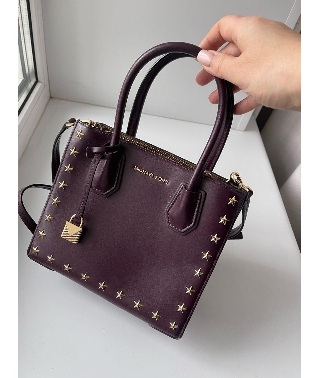 MICHAEL MICHAEL KORS Фиолетовая кожаная сумка через плечо, фото 6