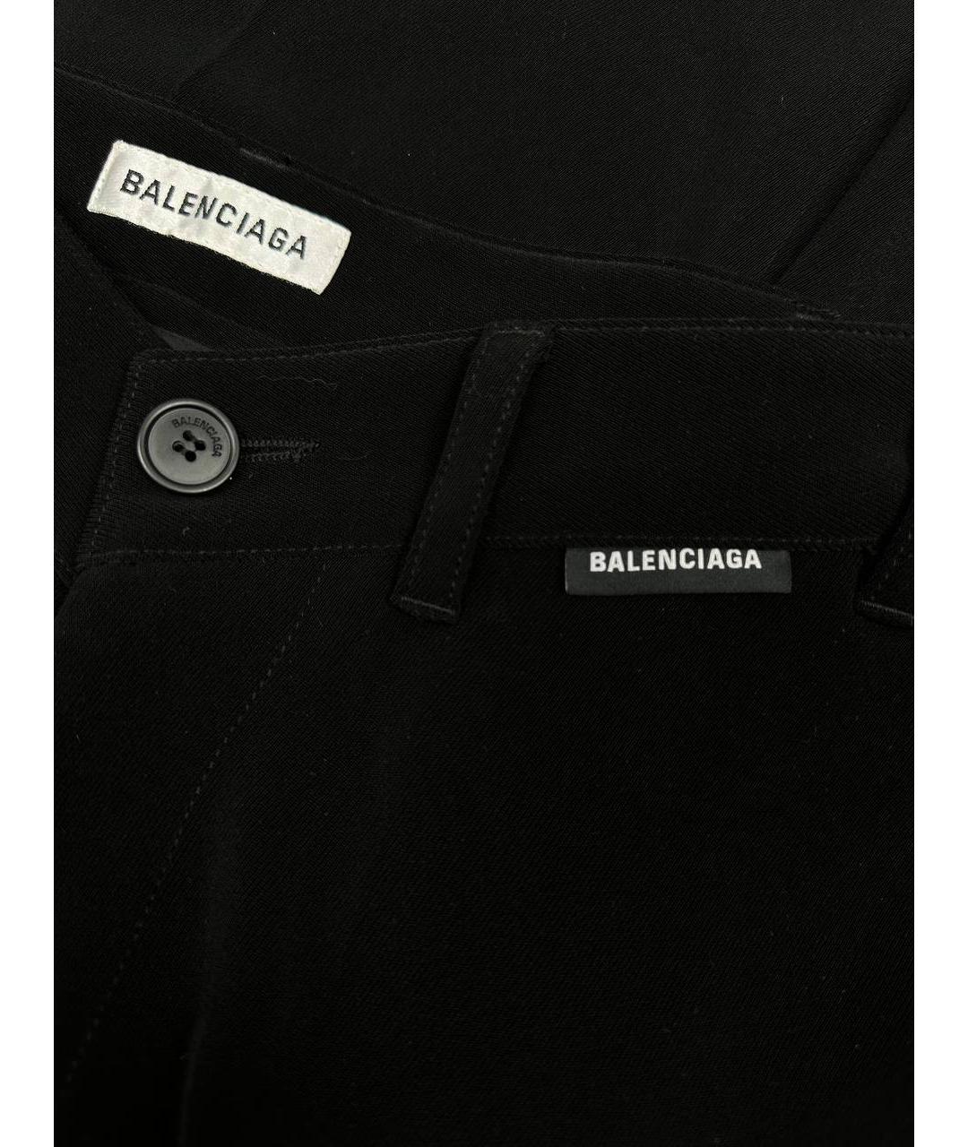 BALENCIAGA Черные хлопковые классические брюки, фото 4