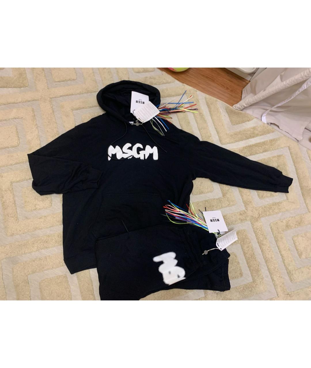 MSGM Черный хлопковый спортивные костюмы, фото 3