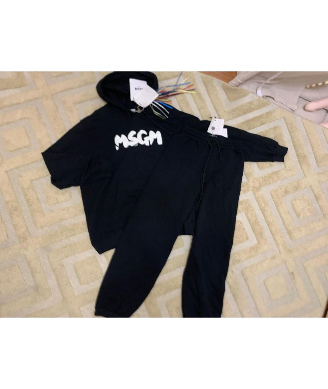 MSGM Черный хлопковый спортивные костюмы, фото 4