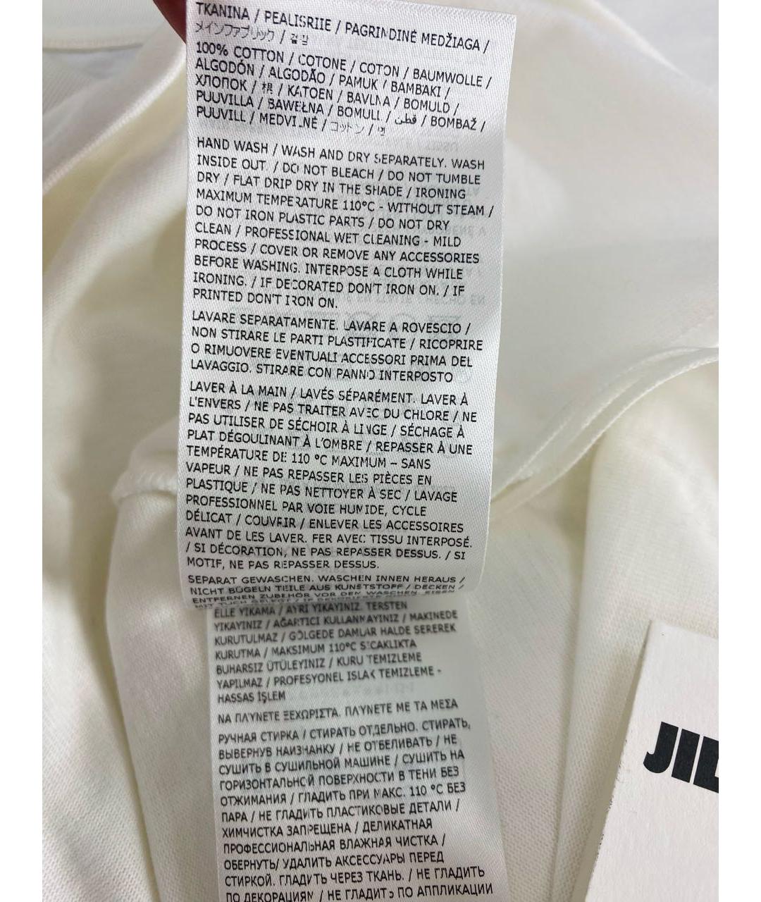 JIL SANDER Белая хлопковая футболка, фото 7