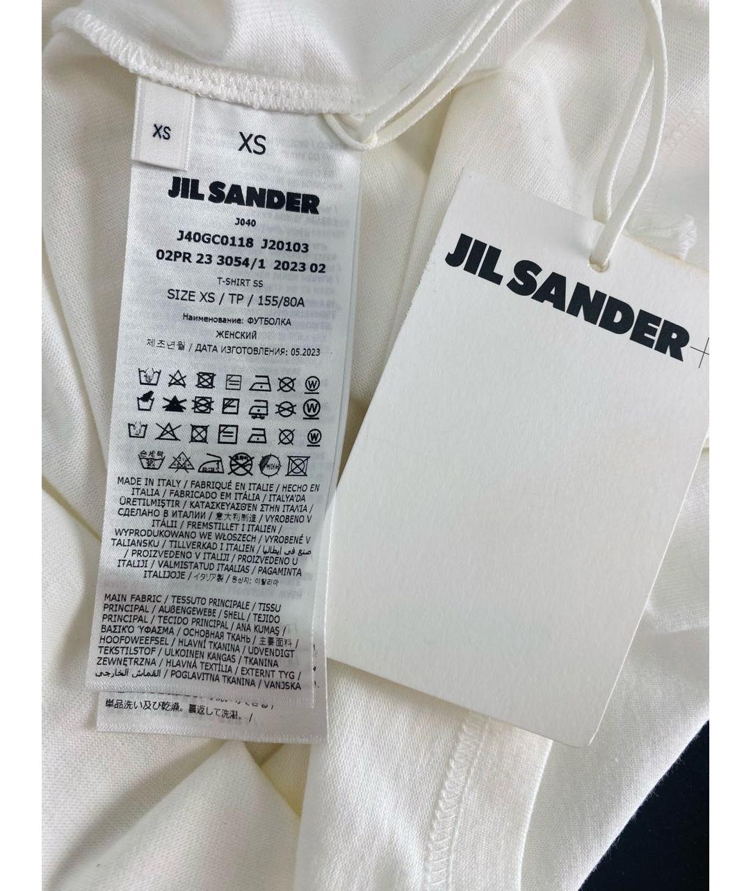 JIL SANDER Белая хлопковая футболка, фото 4