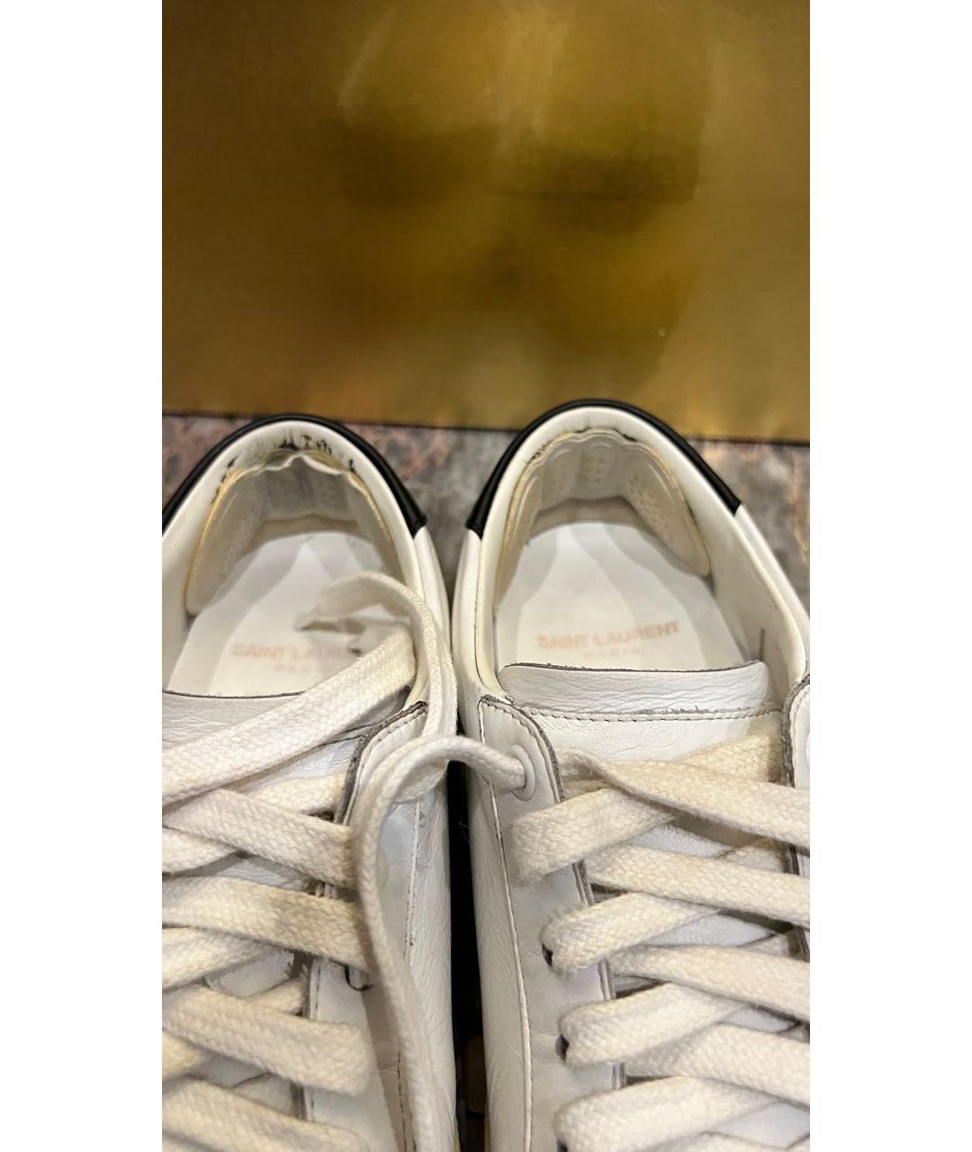 SAINT LAURENT Белые кожаные кеды, фото 5