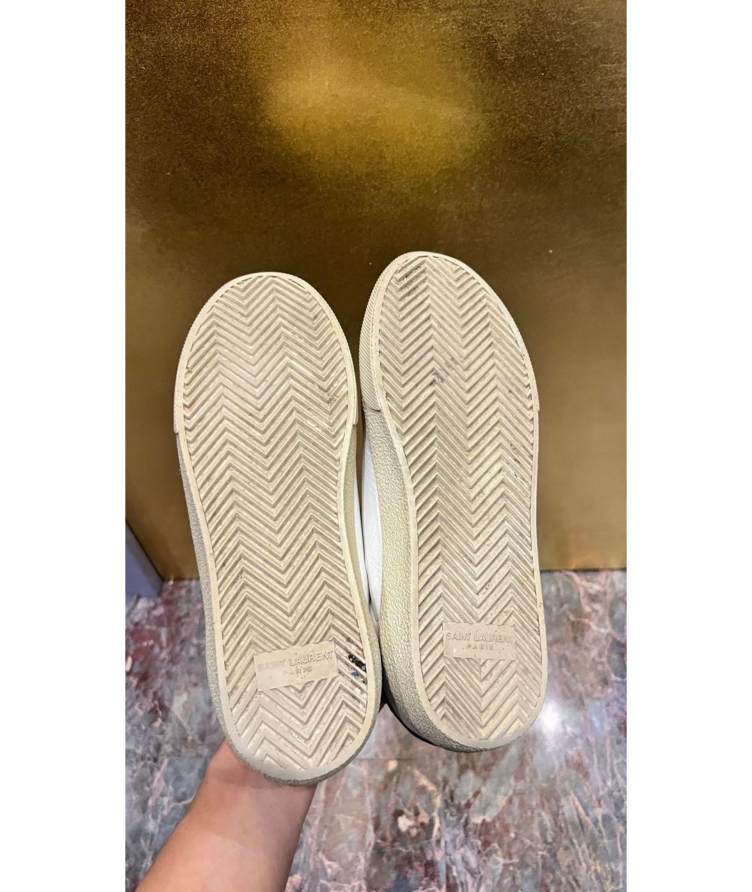 SAINT LAURENT Белые кожаные кеды, фото 6