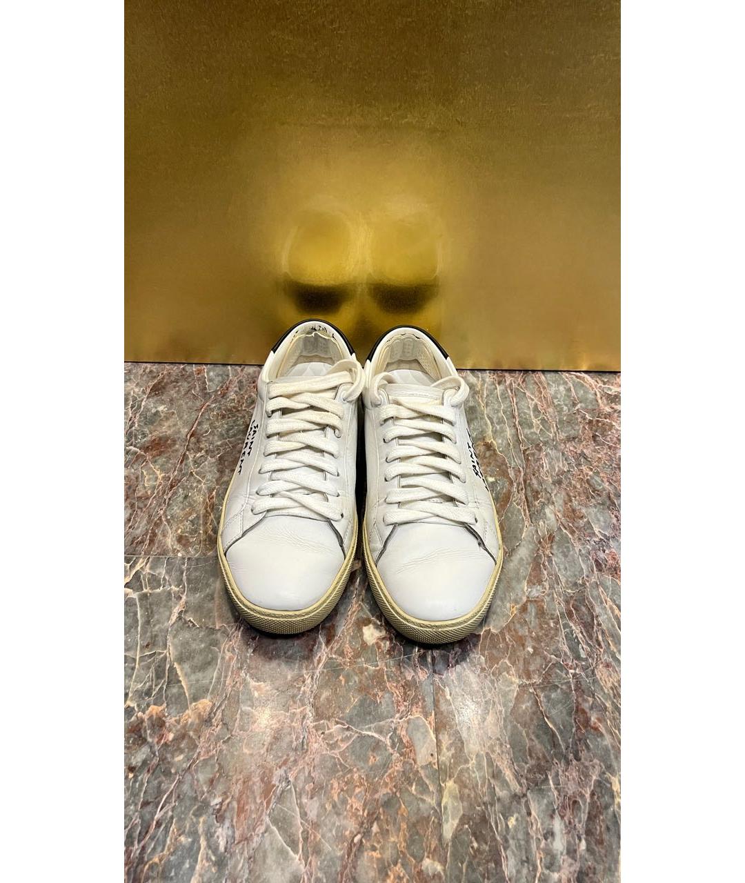 SAINT LAURENT Белые кожаные кеды, фото 2