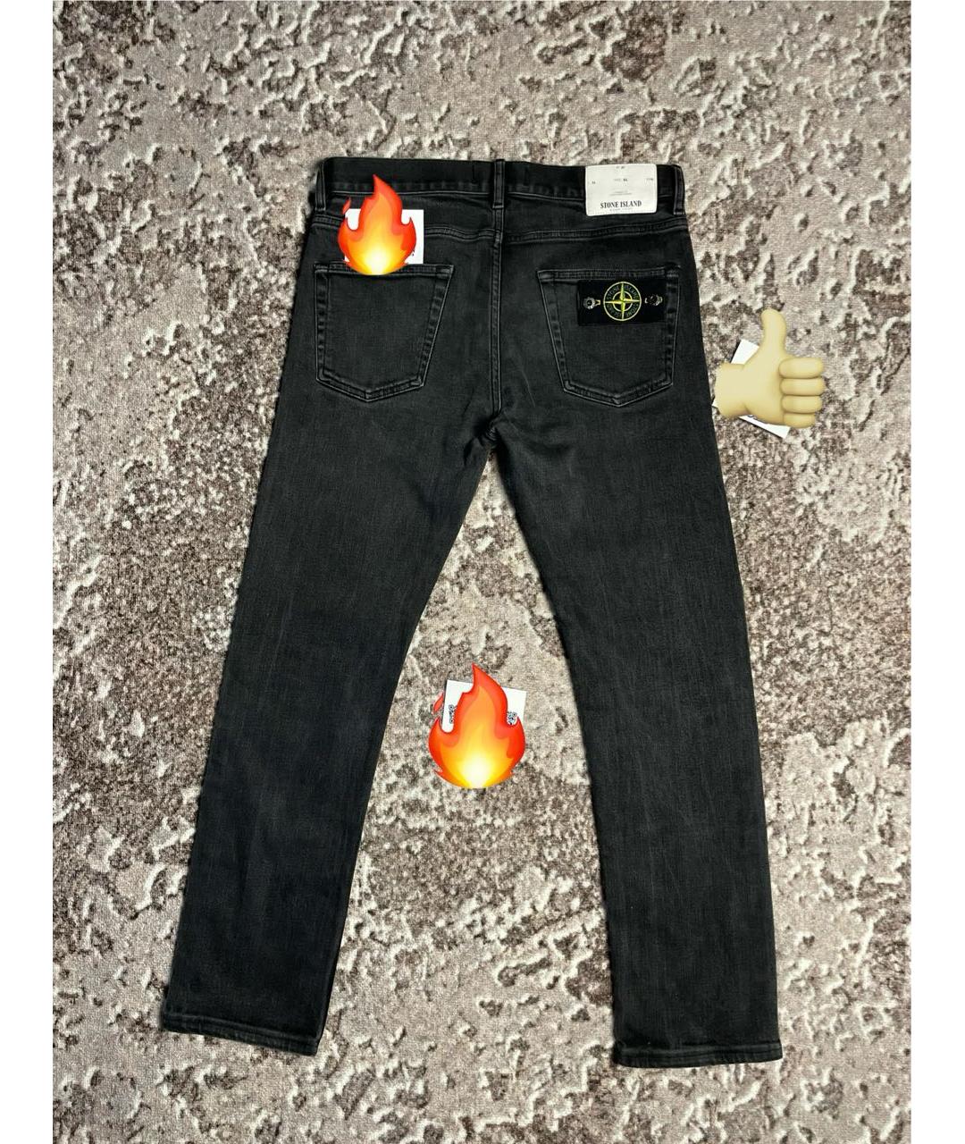 STONE ISLAND Антрацитовые хлопковые джинсы, фото 5