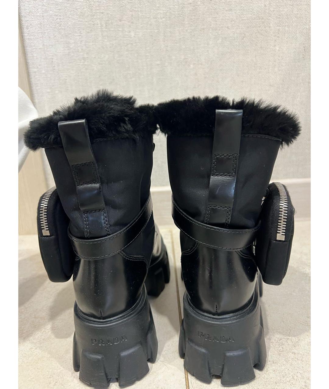 PRADA Черные кожаные ботинки, фото 4