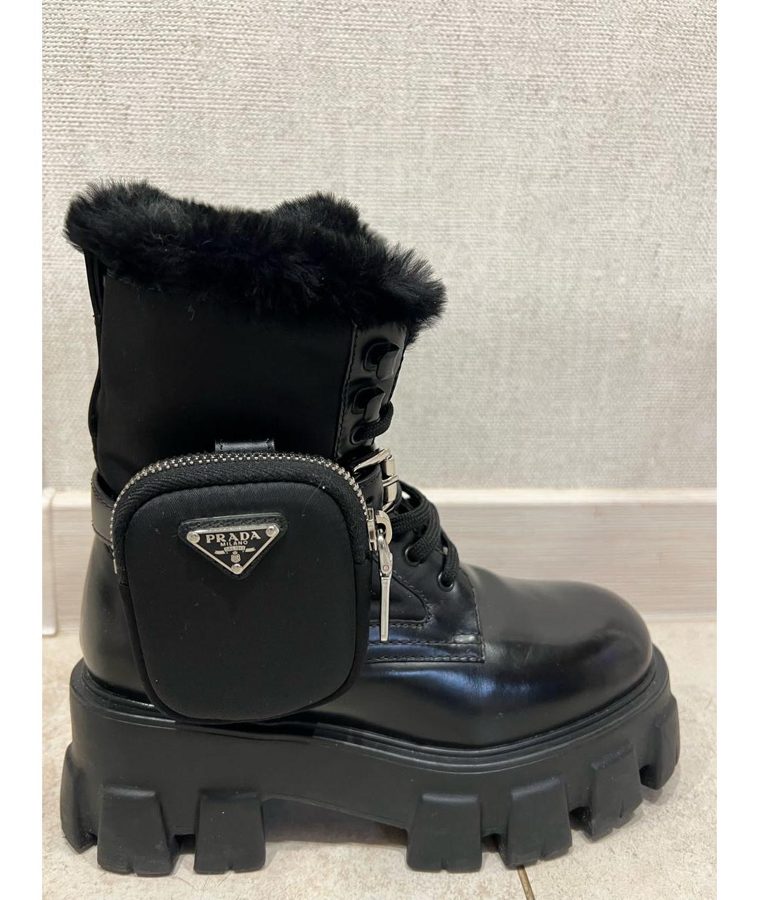 PRADA Черные кожаные ботинки, фото 6