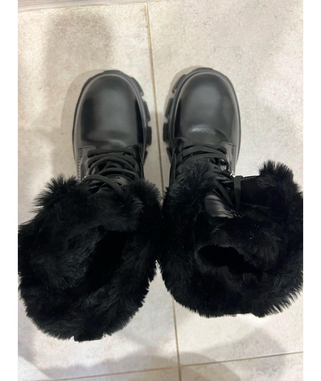 PRADA Черные кожаные ботинки, фото 3