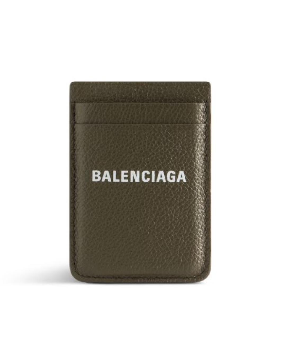 BALENCIAGA Зеленый кожаный кардхолдер, фото 3
