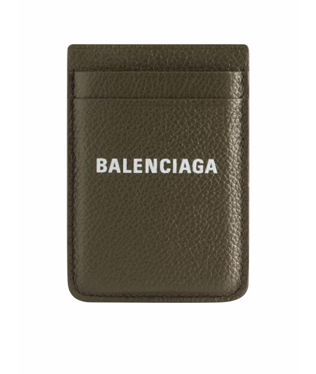 BALENCIAGA Зеленый кожаный кардхолдер, фото 1