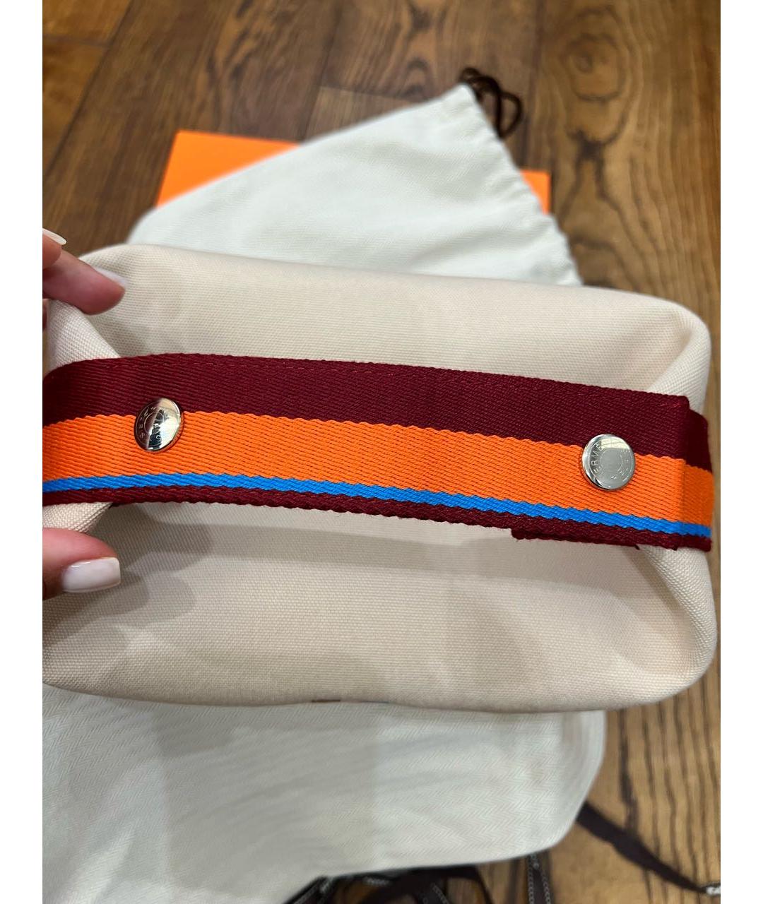 HERMES Бежевая хлопковая косметичка, фото 5