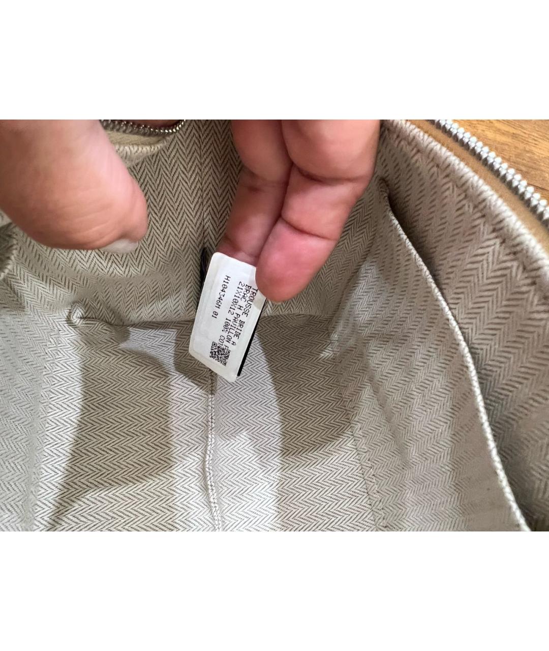 HERMES Бежевая хлопковая косметичка, фото 4