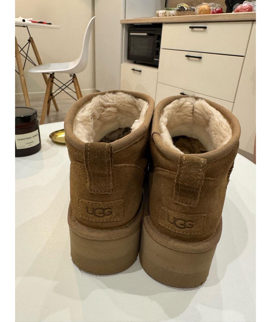 UGG AUSTRALIA Коричневые нубуковые полусапоги, фото 4