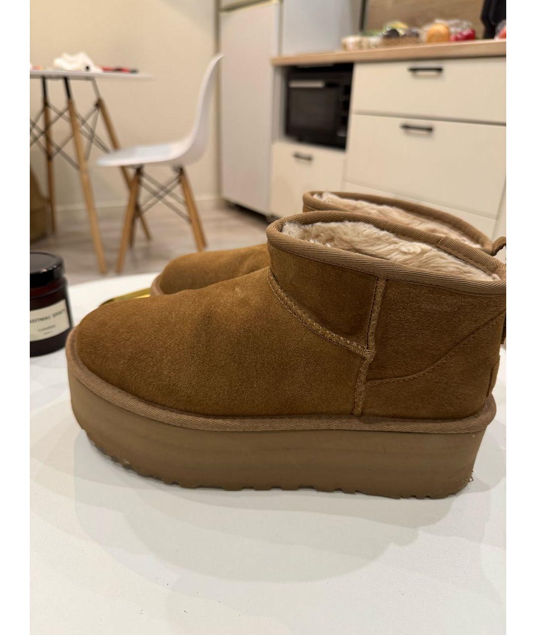 UGG AUSTRALIA Коричневые нубуковые полусапоги, фото 2