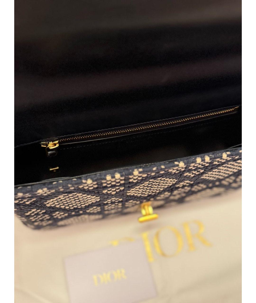 CHRISTIAN DIOR Темно-синяя тканевая сумка через плечо, фото 4