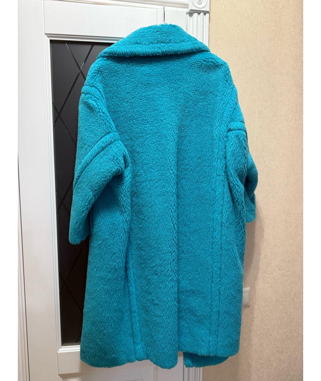 MAX MARA Бирюзовая шерстяная шуба, фото 2