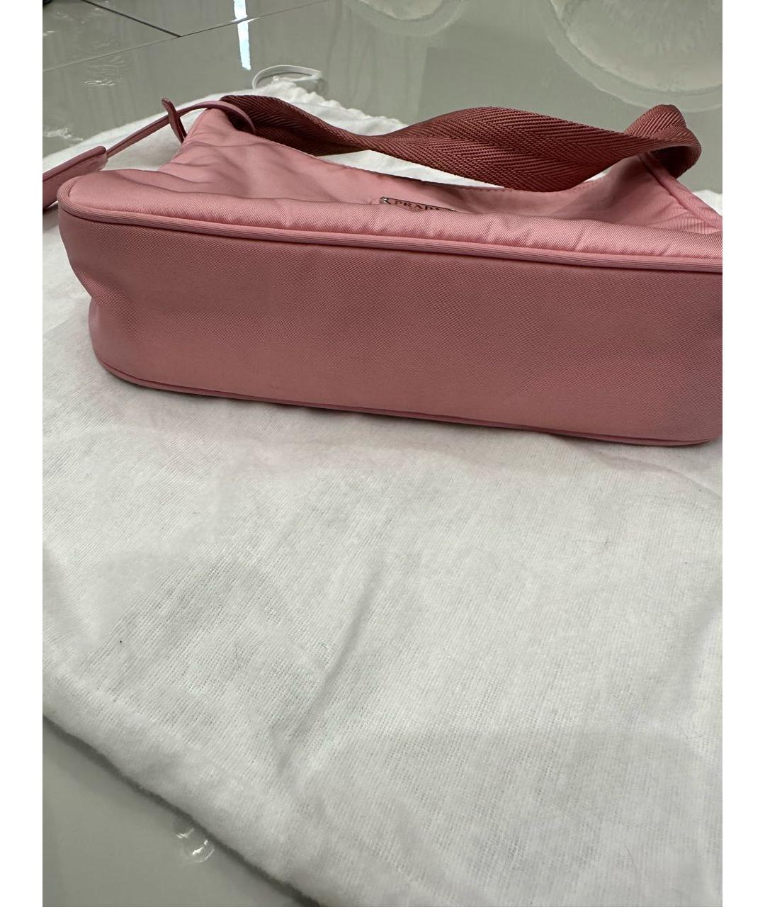 PRADA Розовая тканевая сумка с короткими ручками, фото 3