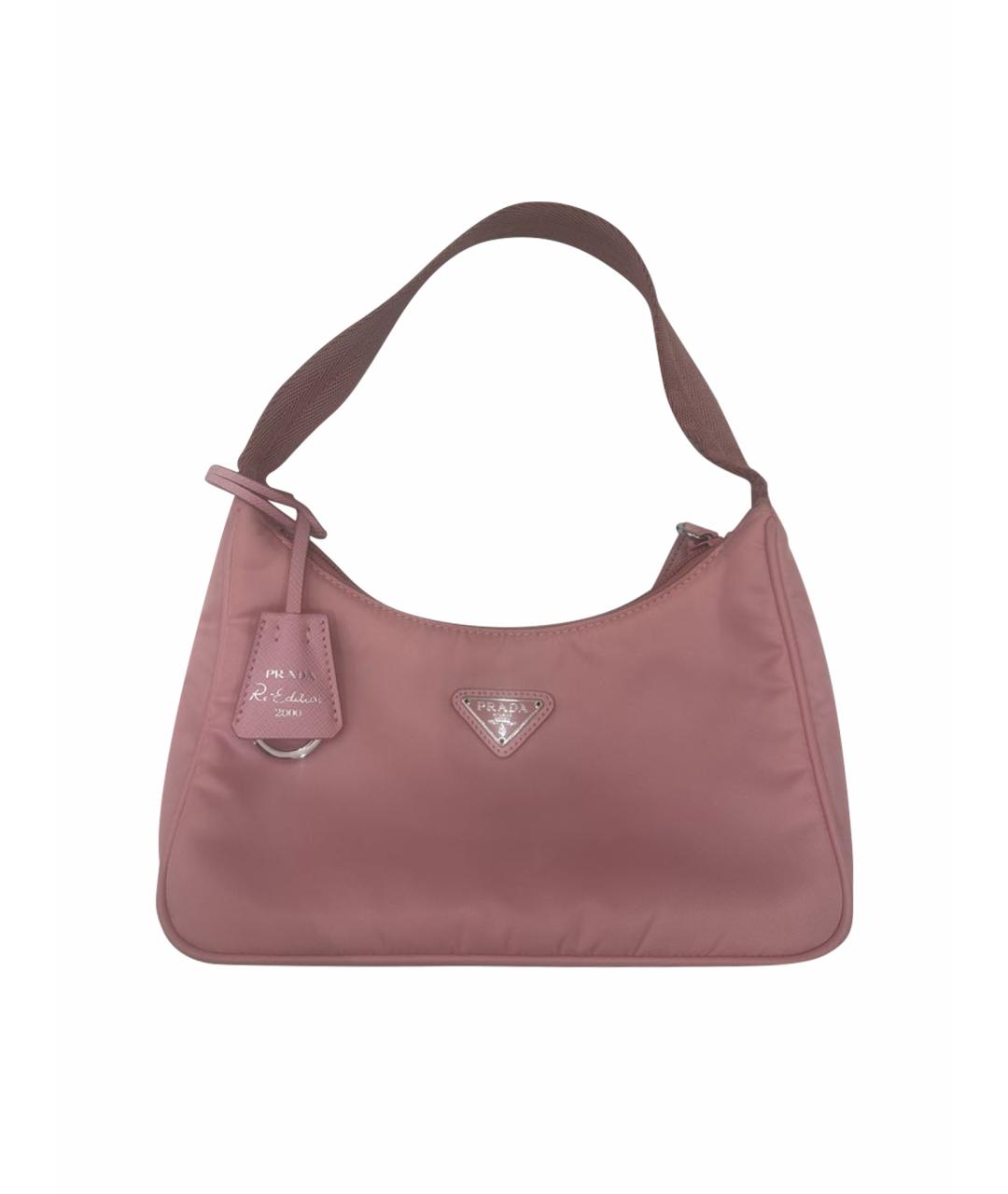 PRADA Розовая тканевая сумка с короткими ручками, фото 1