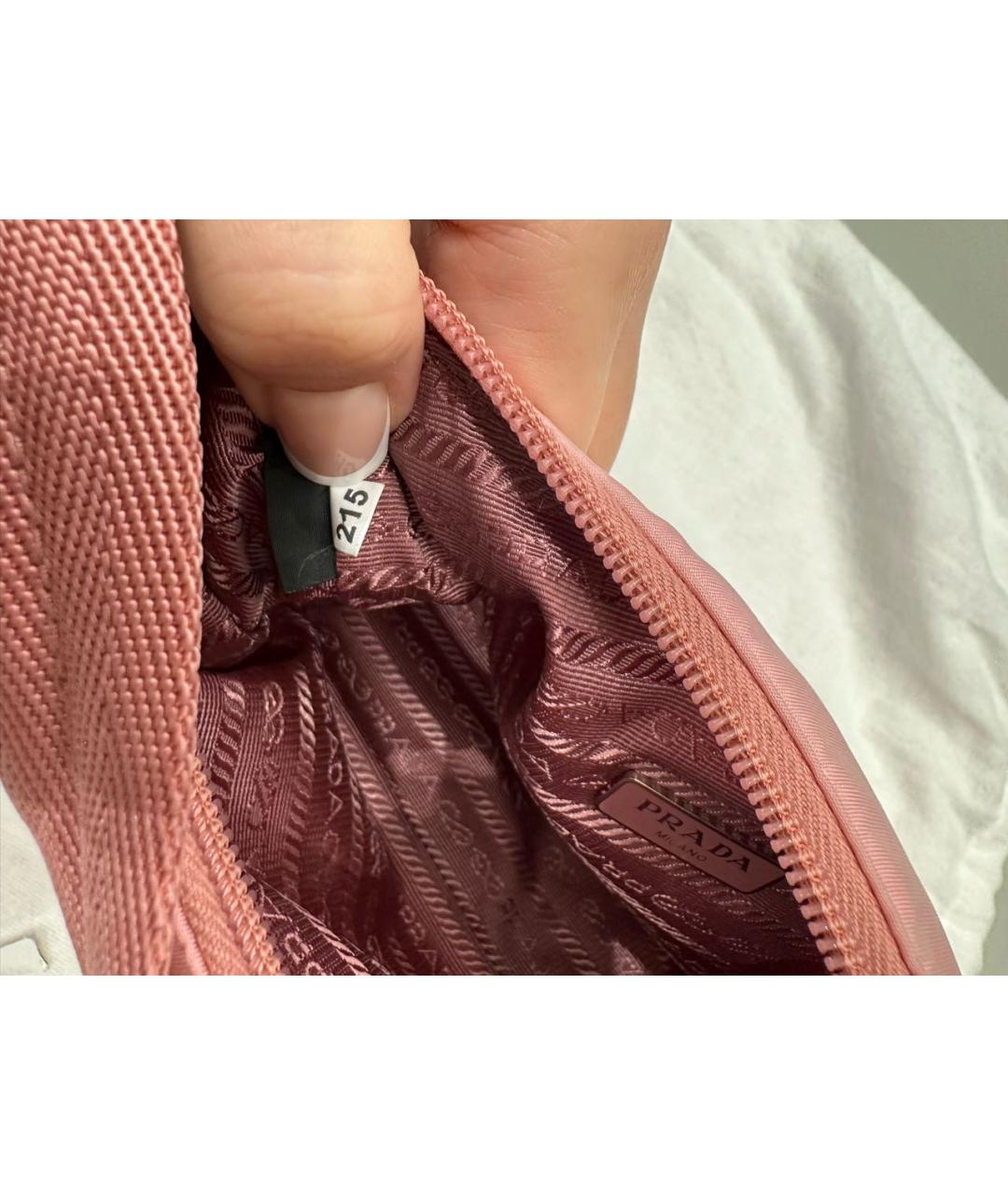 PRADA Розовая тканевая сумка с короткими ручками, фото 8