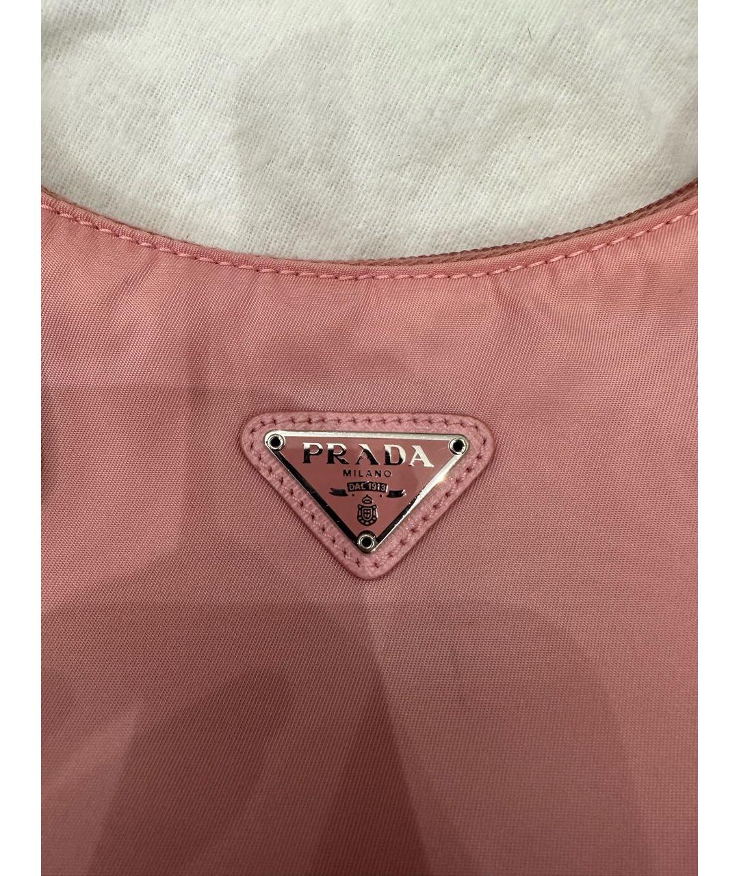 PRADA Розовая тканевая сумка с короткими ручками, фото 5