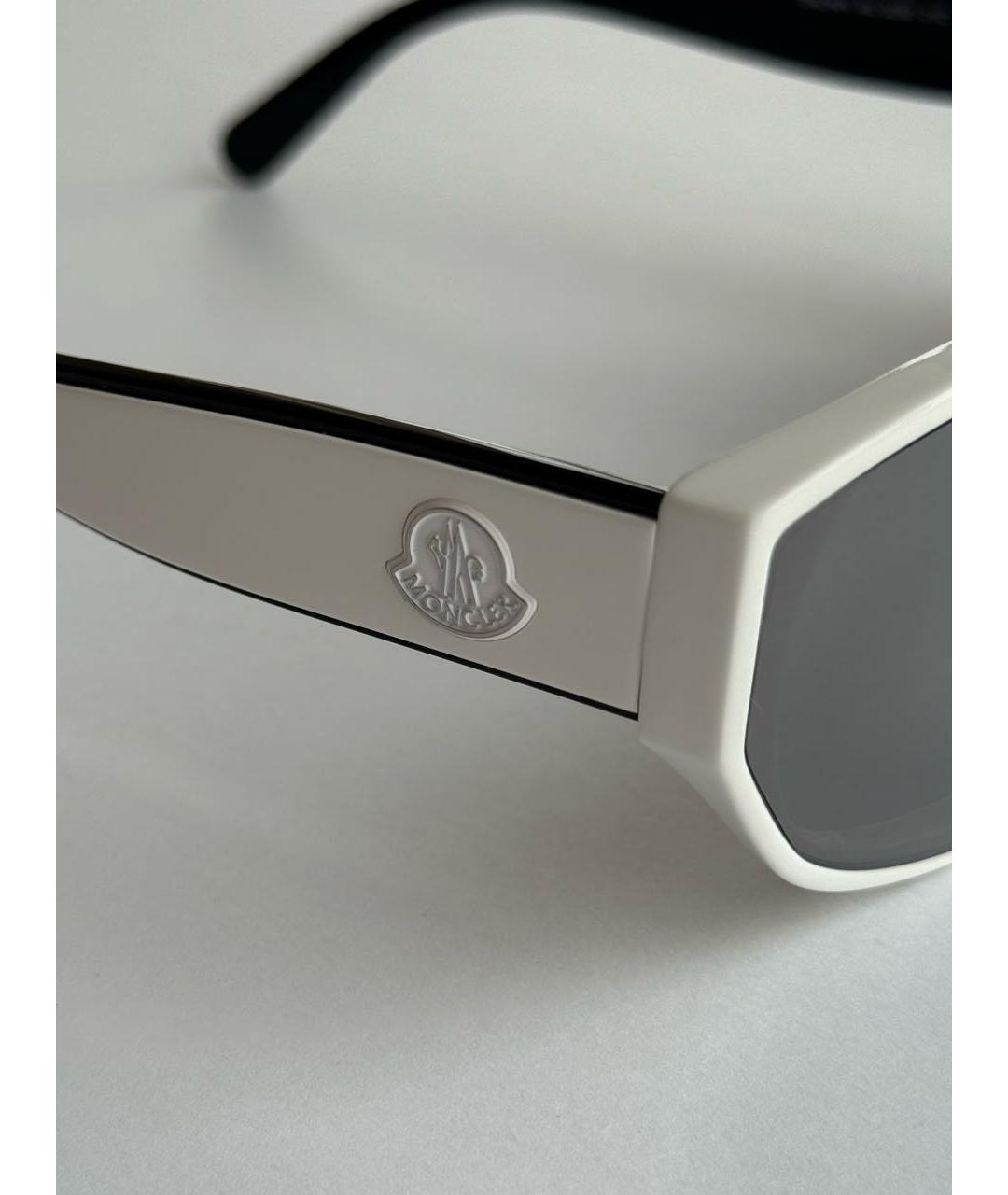 MONCLER Белые пластиковые солнцезащитные очки, фото 4