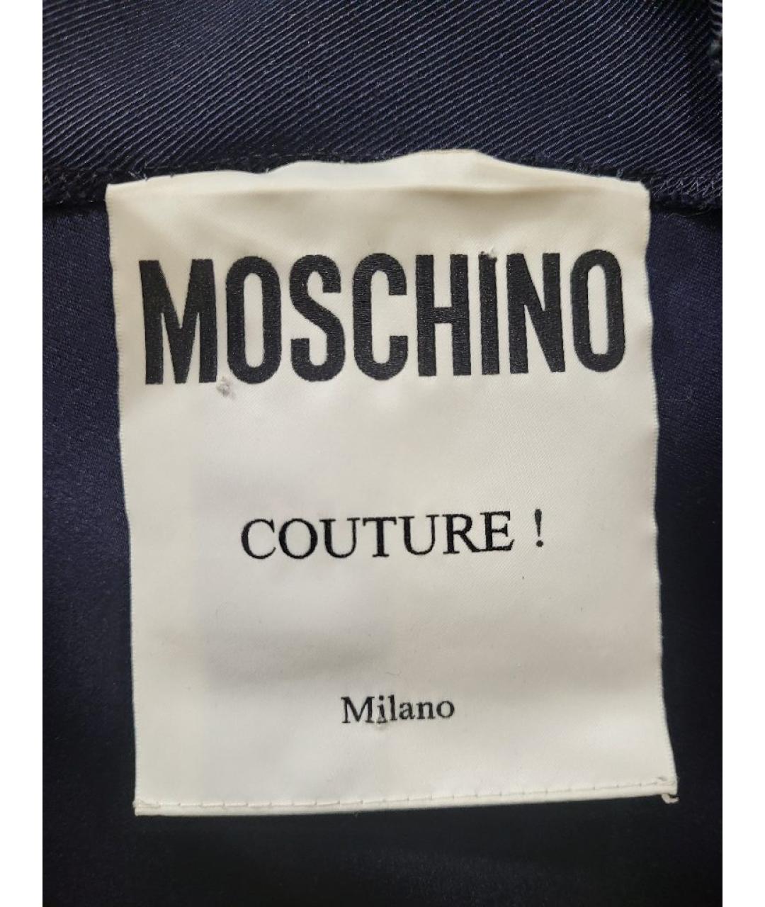 MOSCHINO Темно-синее шелковое коктейльное платье, фото 5