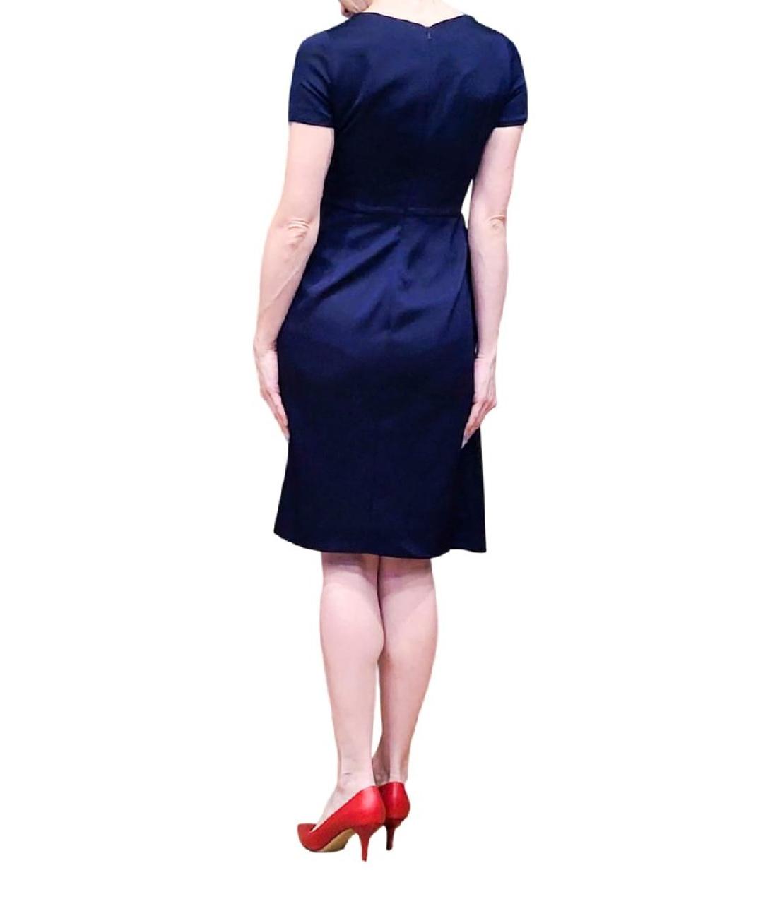 MOSCHINO Темно-синее шелковое коктейльное платье, фото 3