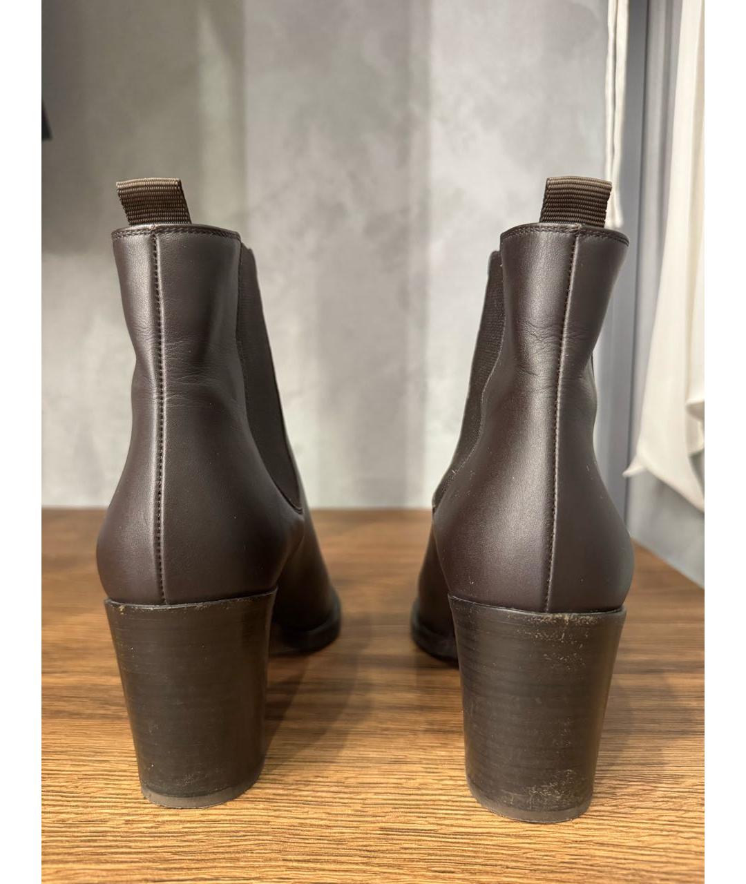 GIANVITO ROSSI Коричневые кожаные ботильоны, фото 3