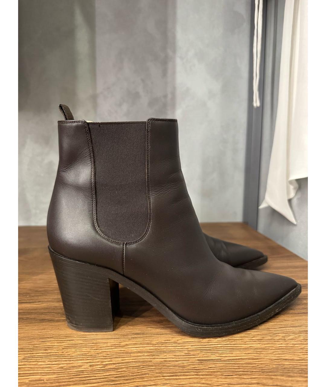 GIANVITO ROSSI Коричневые кожаные ботильоны, фото 5