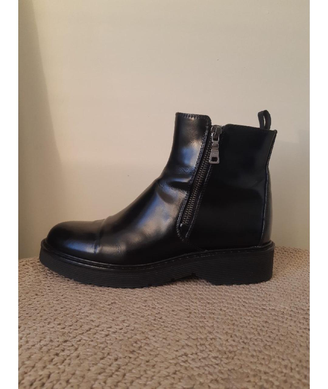 PRADA Черные кожаные ботинки, фото 9