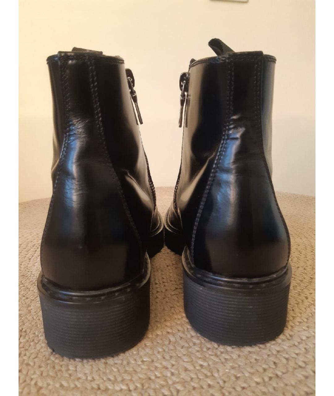 PRADA Черные кожаные ботинки, фото 4