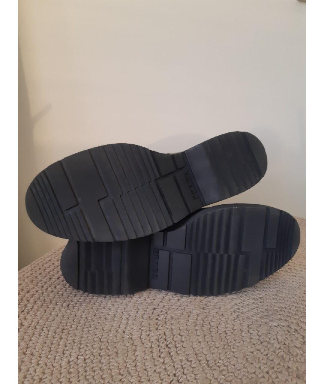 PRADA Черные кожаные ботинки, фото 7