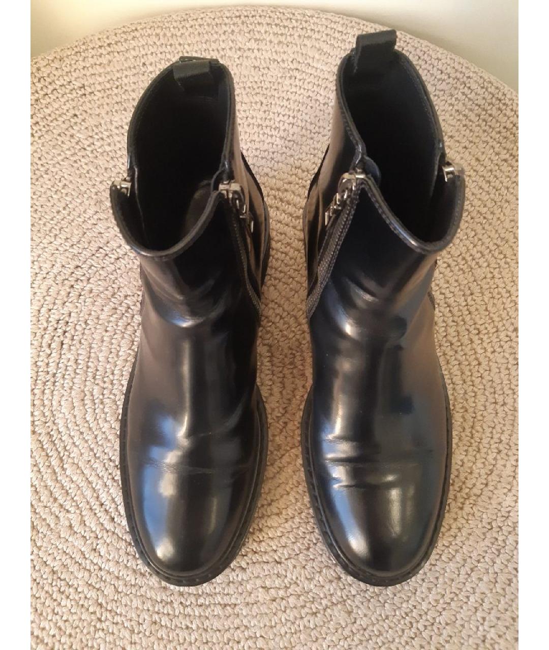 PRADA Черные кожаные ботинки, фото 2