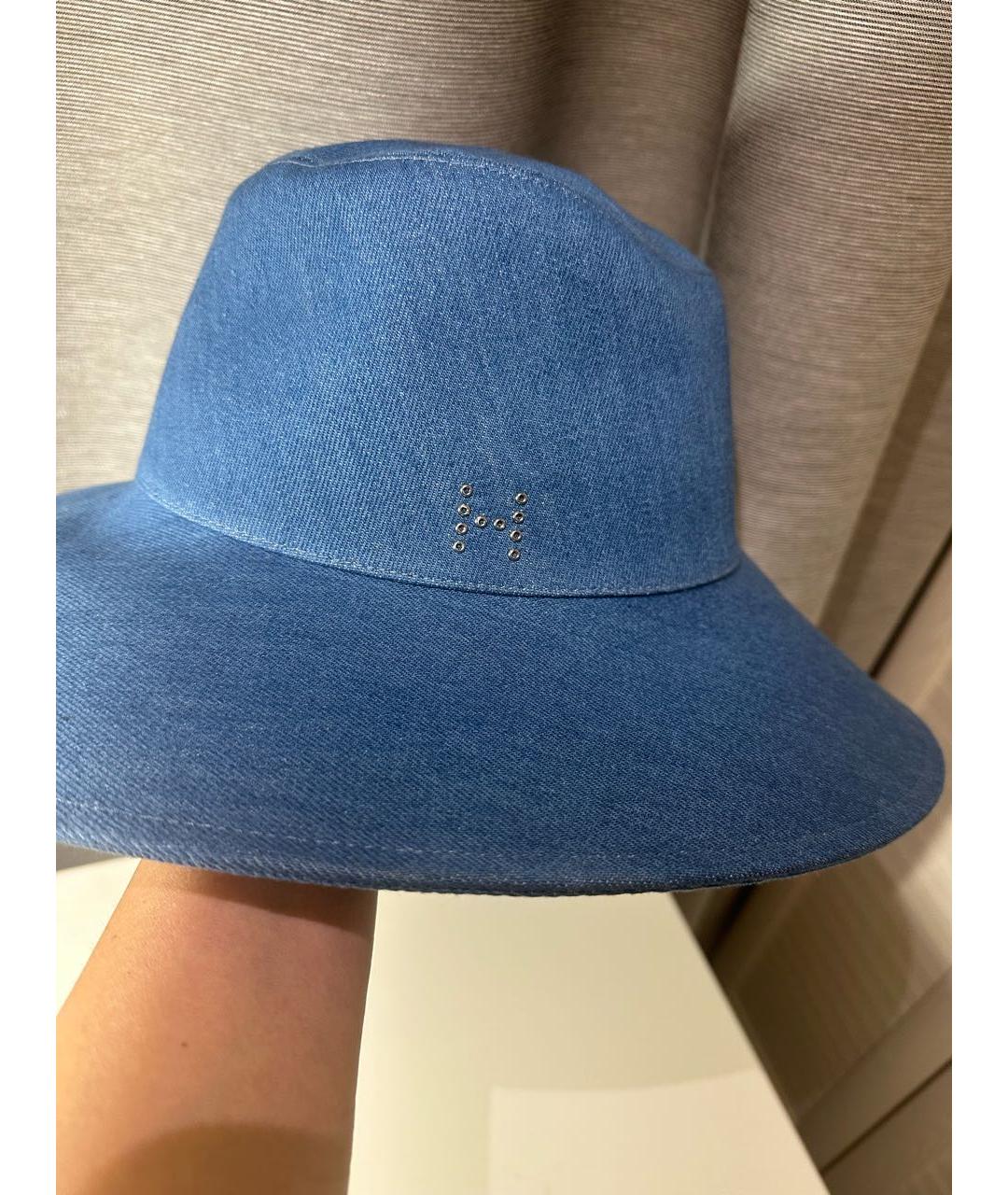 HERMES Синяя хлопковая шляпа, фото 4