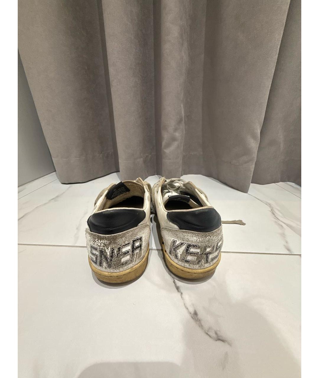 GOLDEN GOOSE DELUXE BRAND Белые кожаные низкие кроссовки / кеды, фото 3