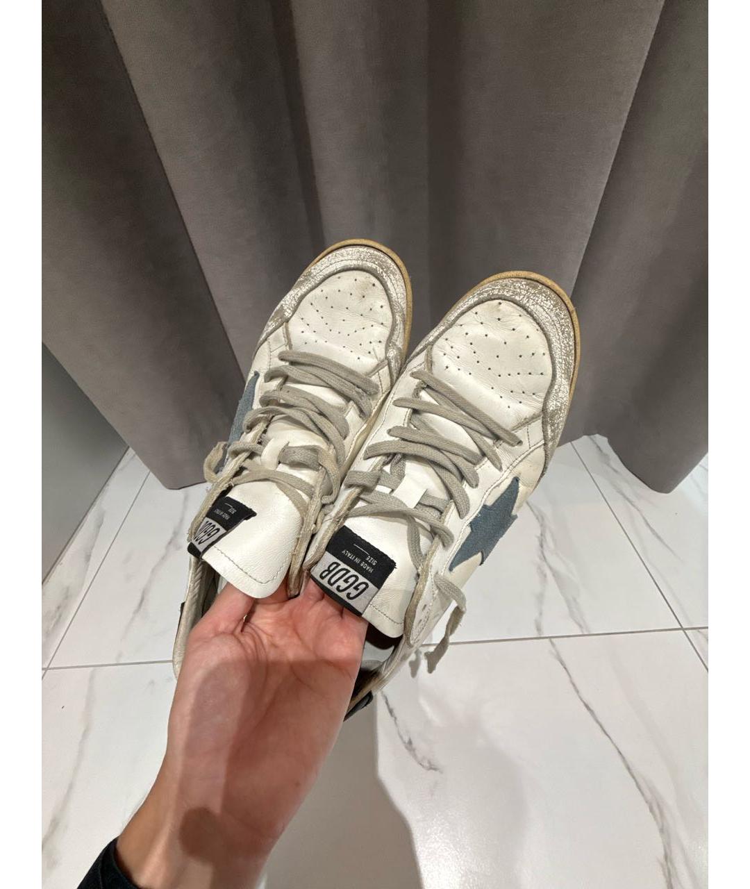 GOLDEN GOOSE DELUXE BRAND Белые кожаные низкие кроссовки / кеды, фото 4