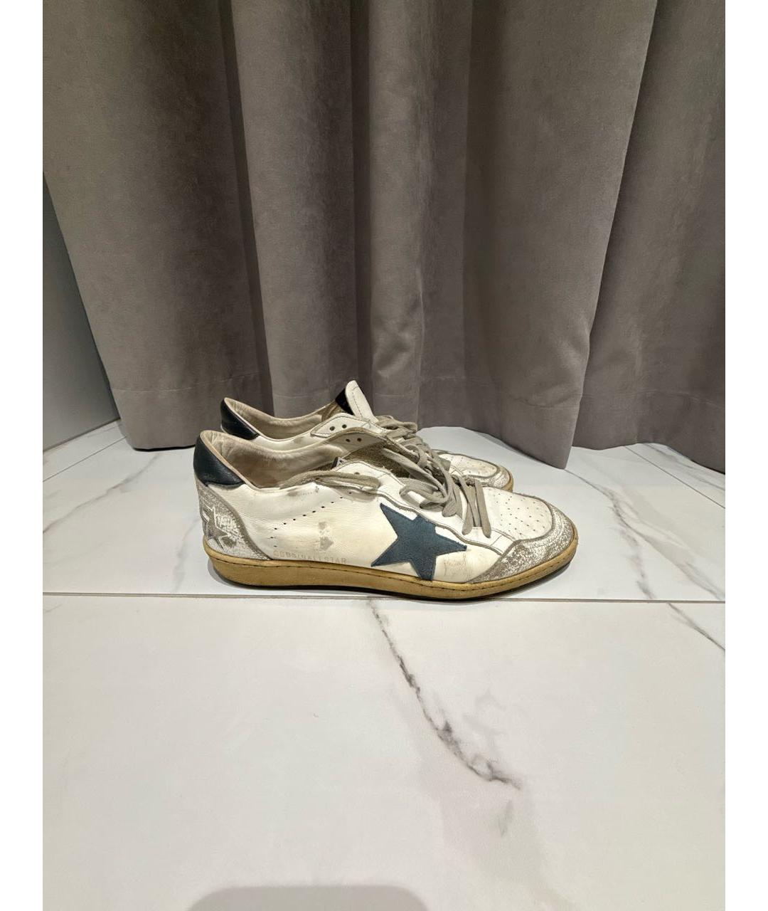 GOLDEN GOOSE DELUXE BRAND Белые кожаные низкие кроссовки / кеды, фото 5