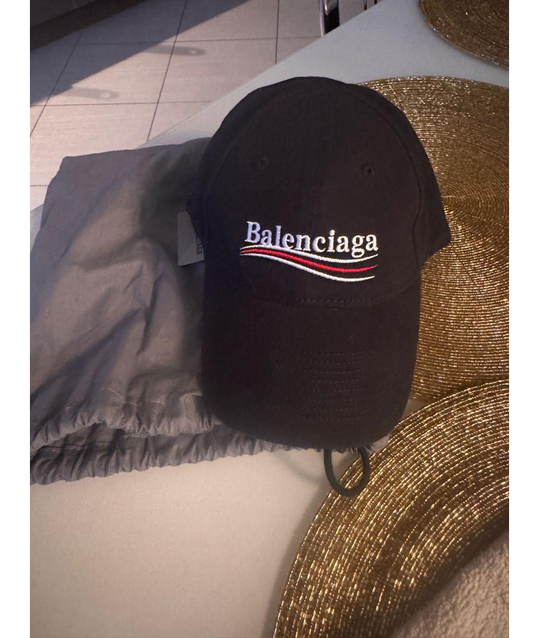 BALENCIAGA Черная хлопковая кепка, фото 6