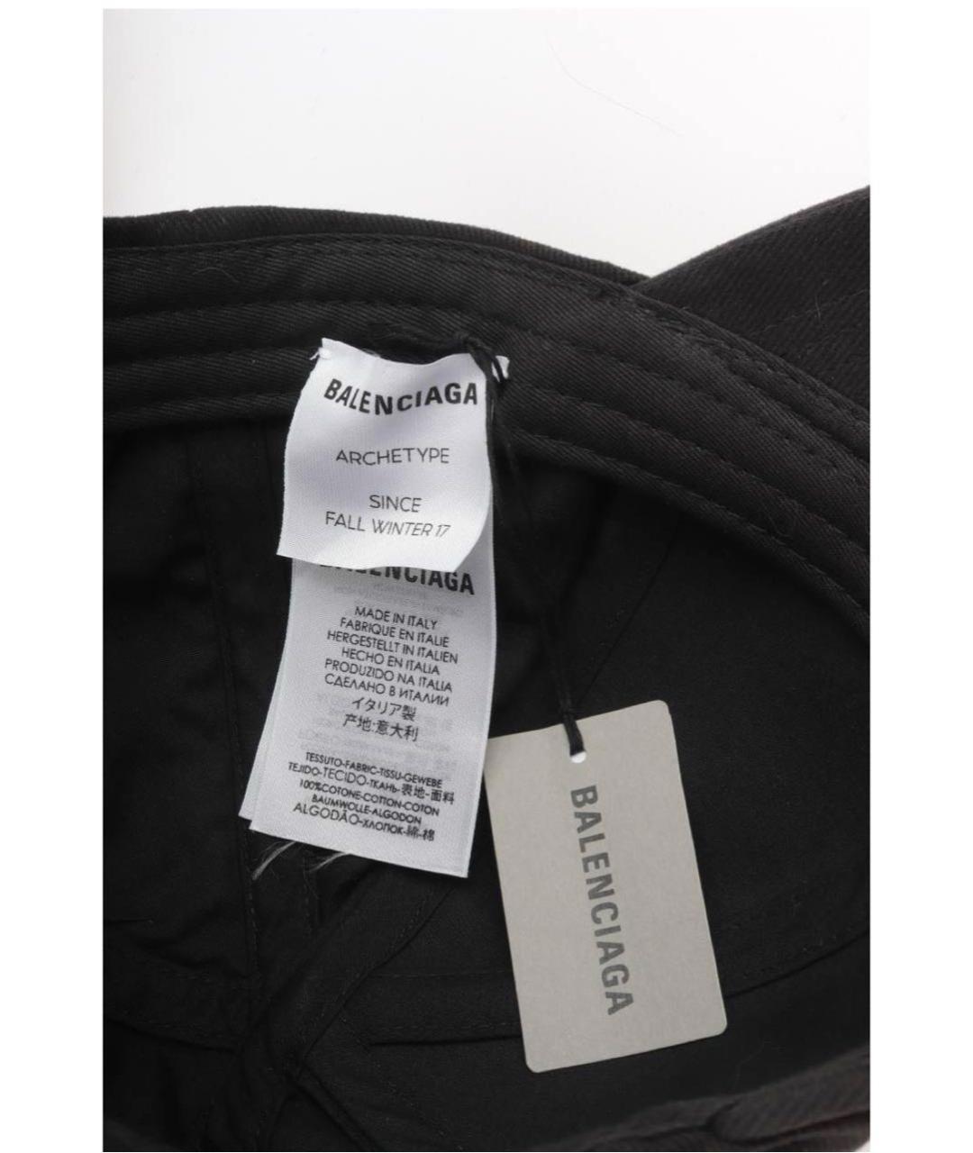 BALENCIAGA Черная хлопковая кепка, фото 5