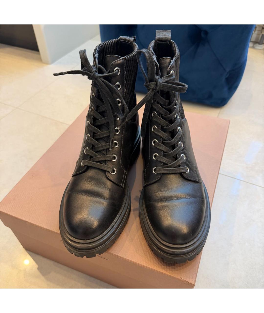 GIANVITO ROSSI Черные кожаные ботинки, фото 2