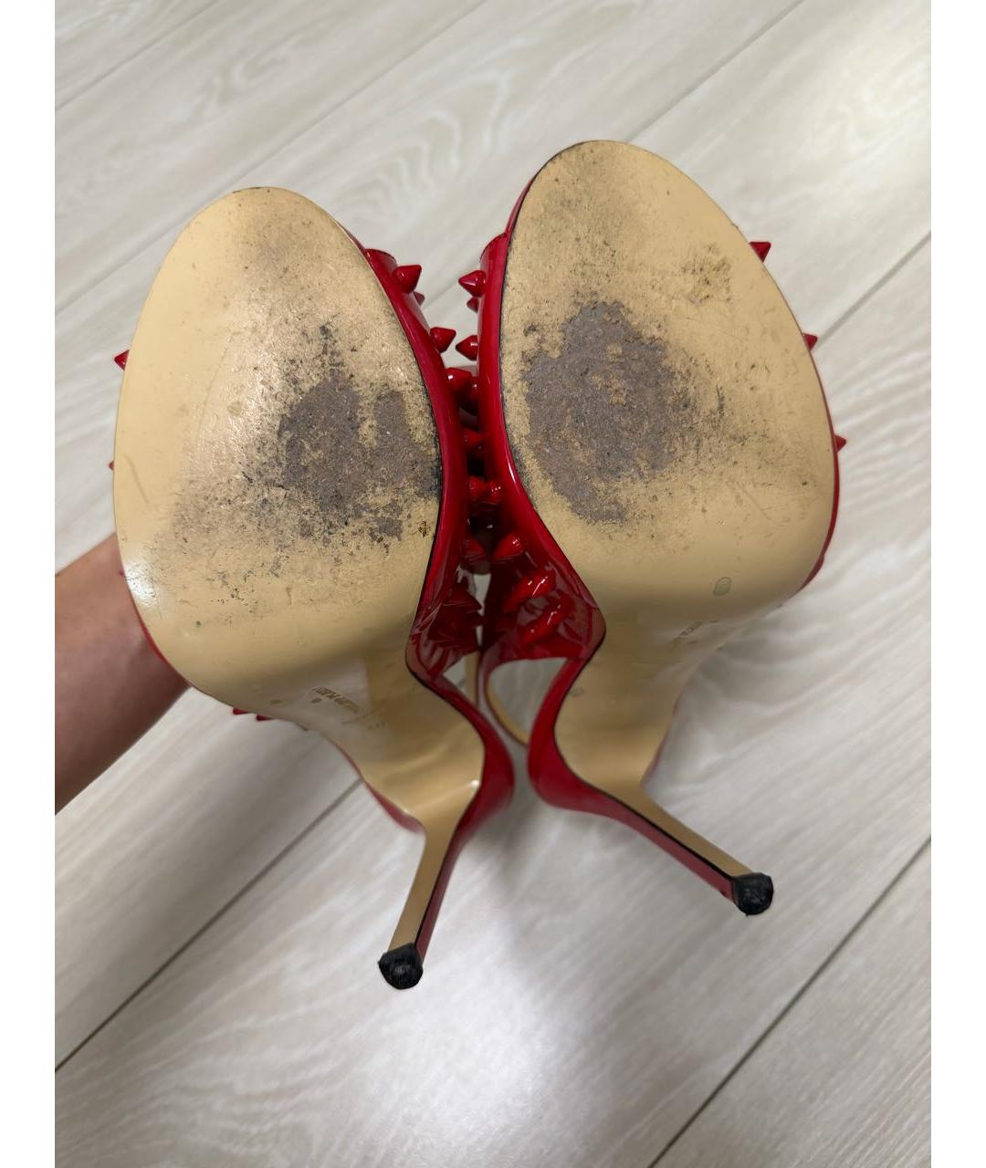 PHILIPP PLEIN Красные босоножки из лакированной кожи, фото 7