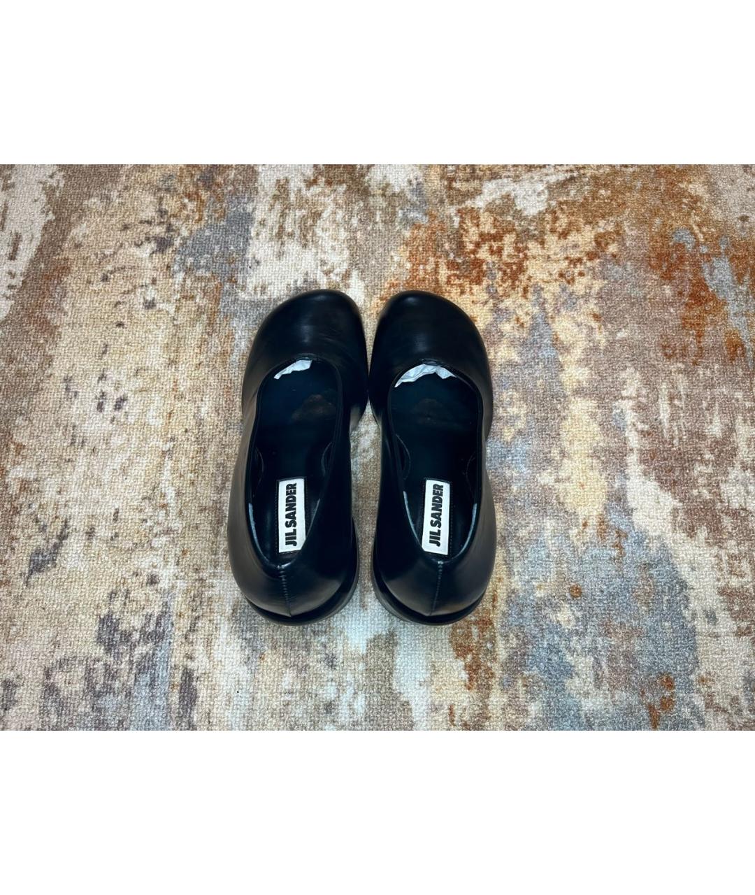 JIL SANDER Черные кожаные туфли, фото 3