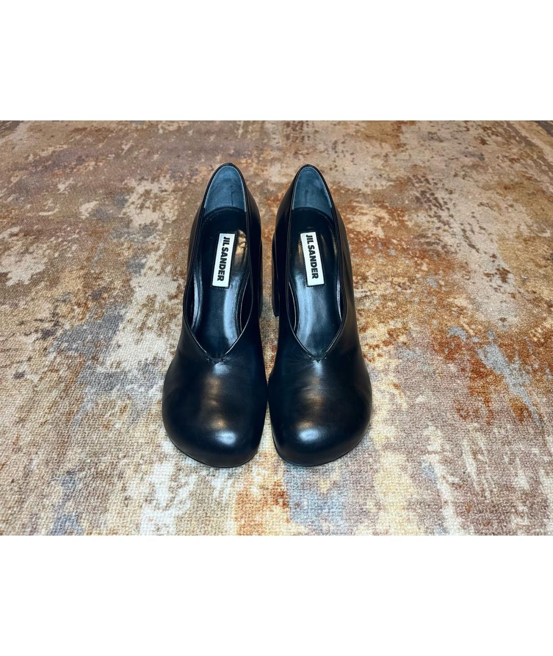 JIL SANDER Черные кожаные туфли, фото 2