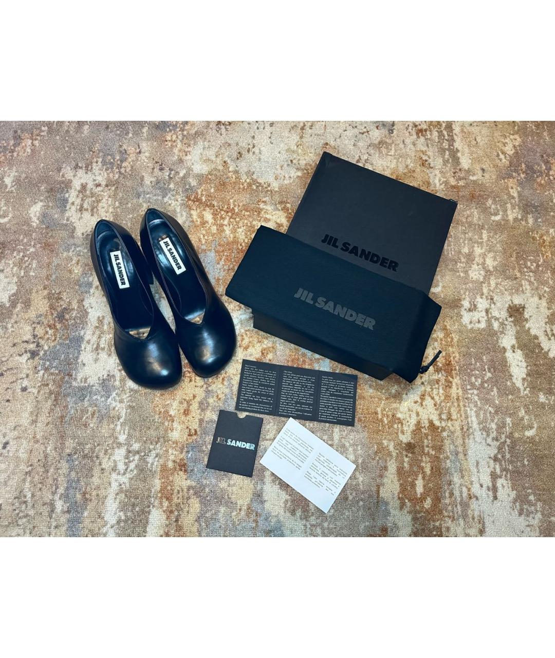 JIL SANDER Черные кожаные туфли, фото 7