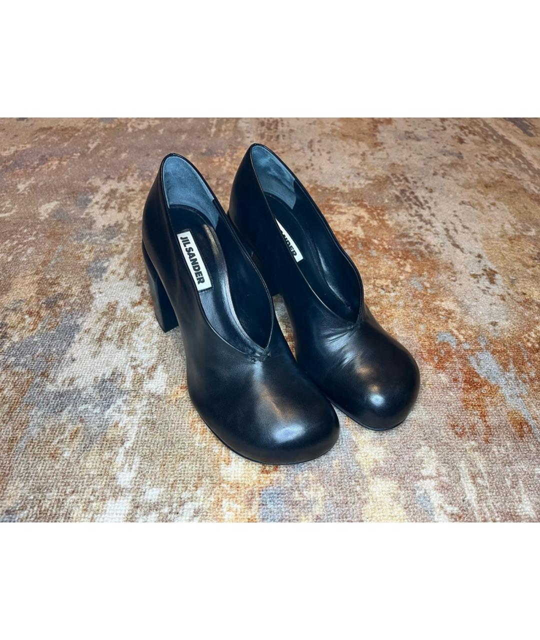 JIL SANDER Черные кожаные туфли, фото 4